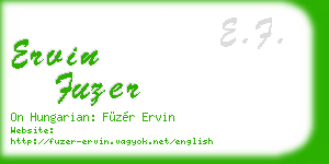ervin fuzer business card